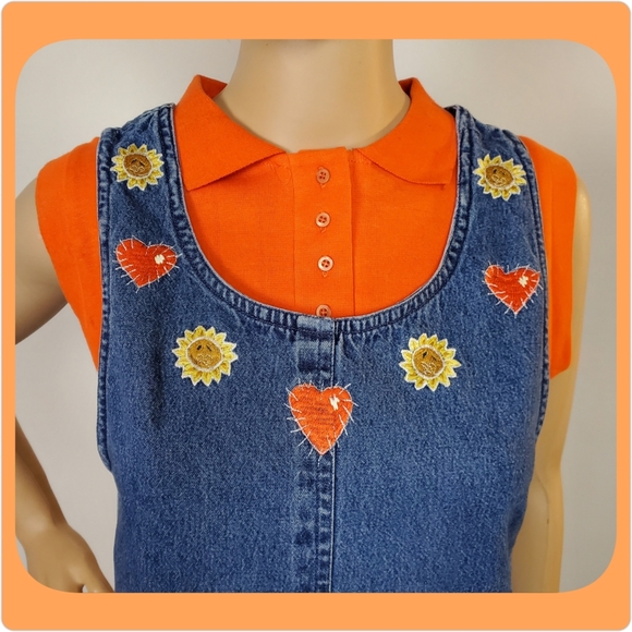 Vintage Dresses & Skirts - SOLD Vtg denim over-all dress